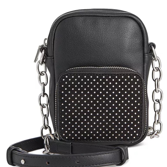 INC International Concepts Black Crossbody Bag with Silver Accents - Picture 2 of 2